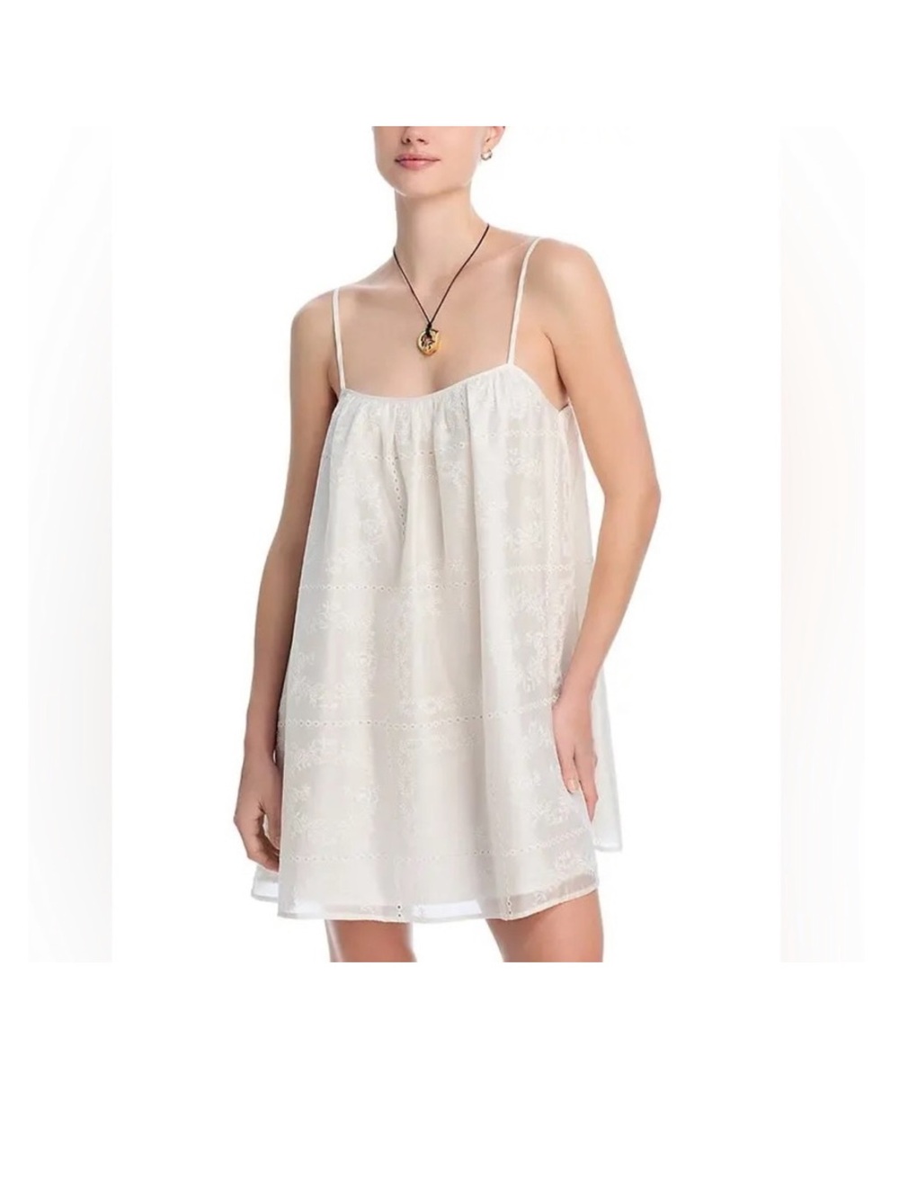 Aqua White Eyelet Swim Coverup